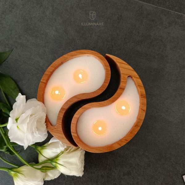 Соєва свічка в дерев&rsquo;яному кашпо &laquo;Ін Янь&raquo; Illuminare candle SD-002 фото