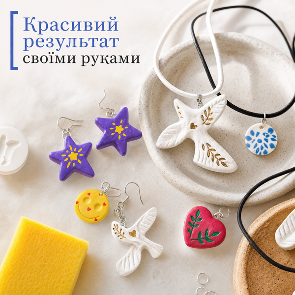 Набір для творчості - ліплення прикрас своїми руками з самозастигаючої глини - для початківців дітей і дорослих Максимальний GL-009 фото
