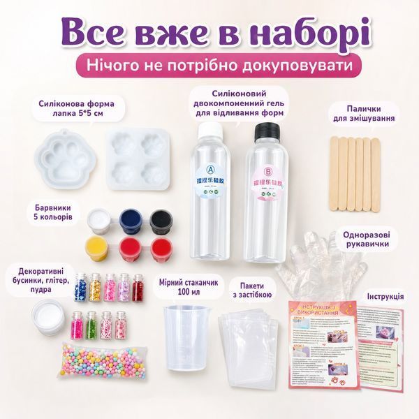 Набір для створення сквішів &laquo;Таба лапки&raquo; &mdash; антистрес-іграшки своїми руками SL-001 фото